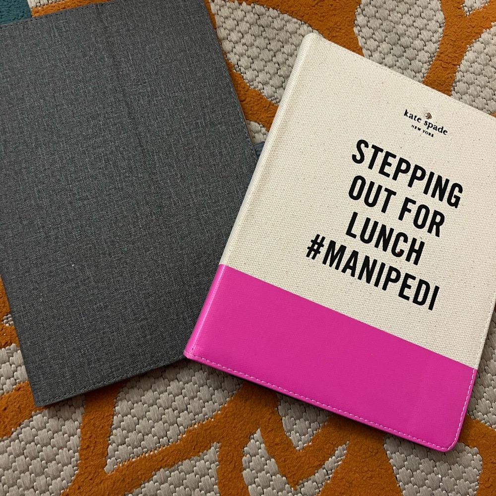 Kate Spade Pink and Cream Tablet Cover with Bold Text
